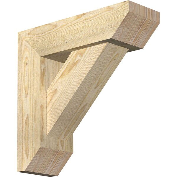 Ekena Millwork Traditional Slat Rough Sawn Bracket w/ Offset Brace, Douglas Fir, 6"W x 18"D x 18"H BKT0604X18X18TRA06RDF - main